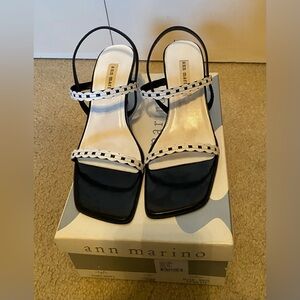 Ann Marino Black and White Strappy Heels- Size 7.5